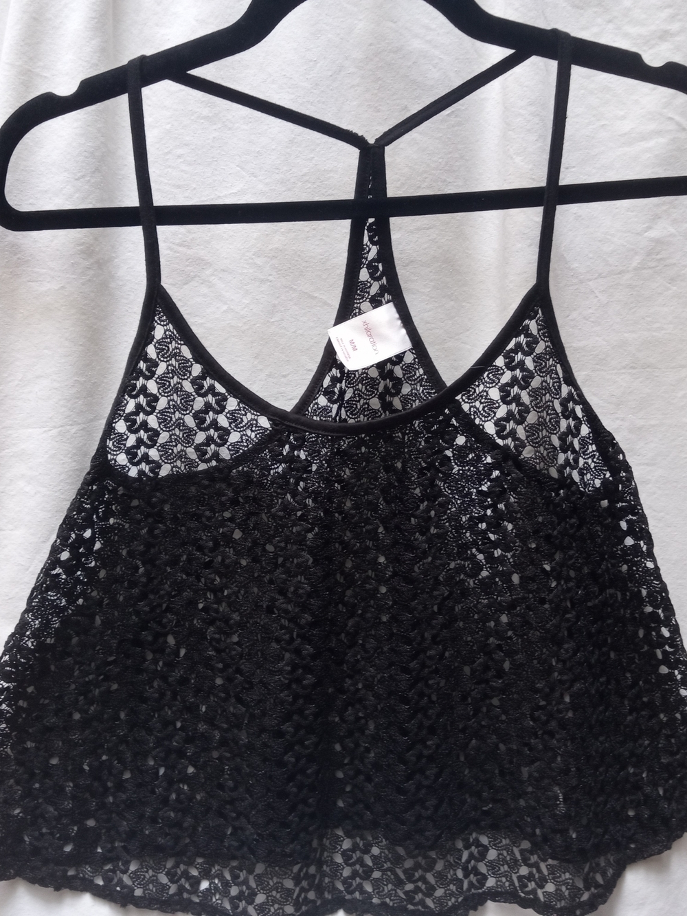 Xhilaration Black Crochet Lace Tank